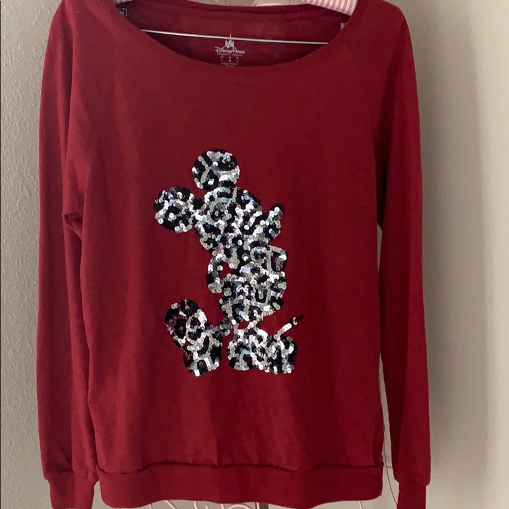 Disney Parks sequin Mickey light sweater